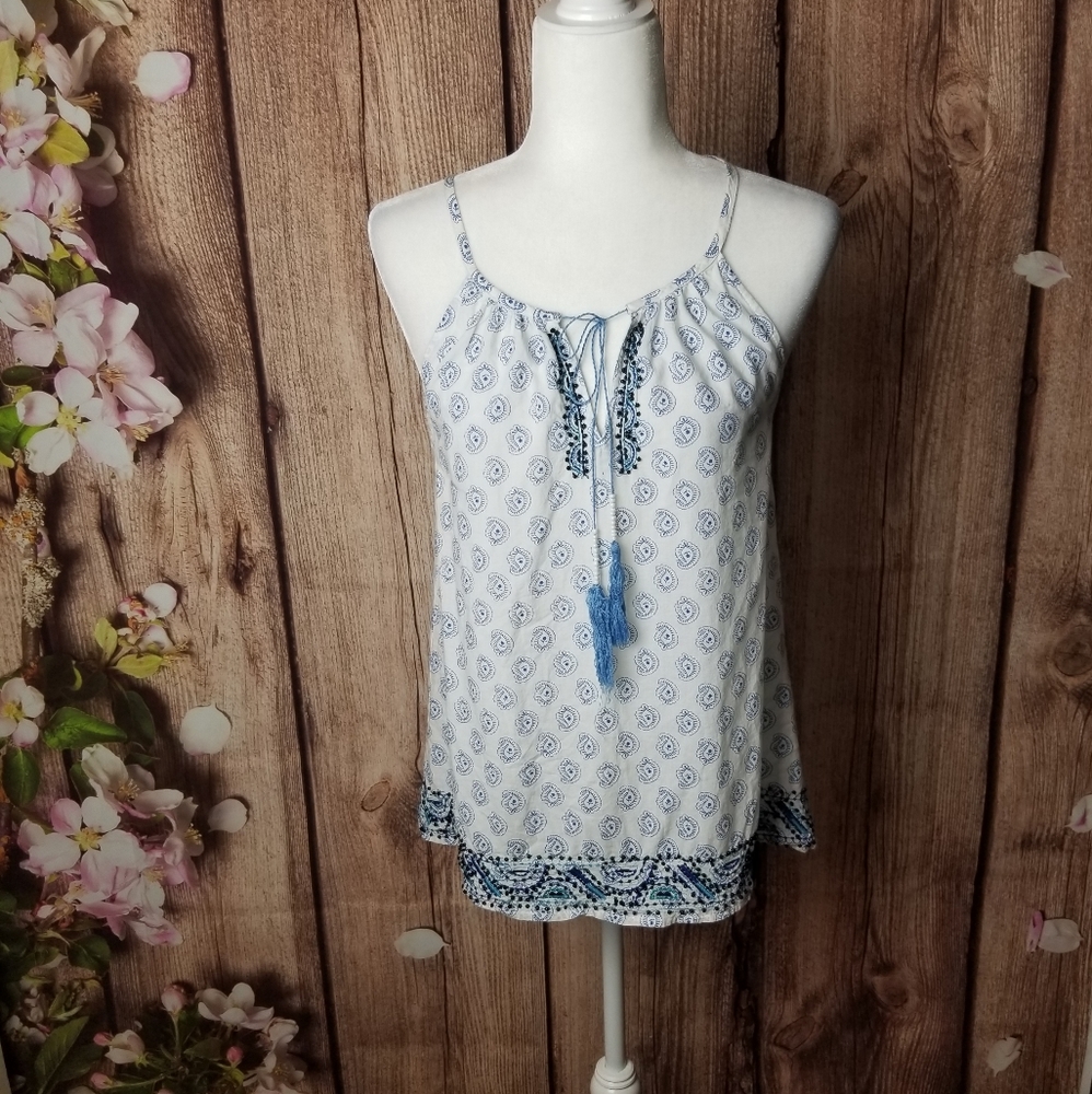 Luna Moon beaded boho sleeveless top size S